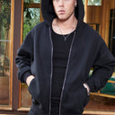 CORE BASICS ZIP HOODIE BLACK