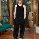 RADIANT SWEATPANTS OPEN LEG BLACK