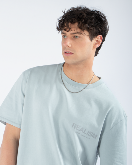 BACK LOGO REFLECTIVE SUB SLATE TEE