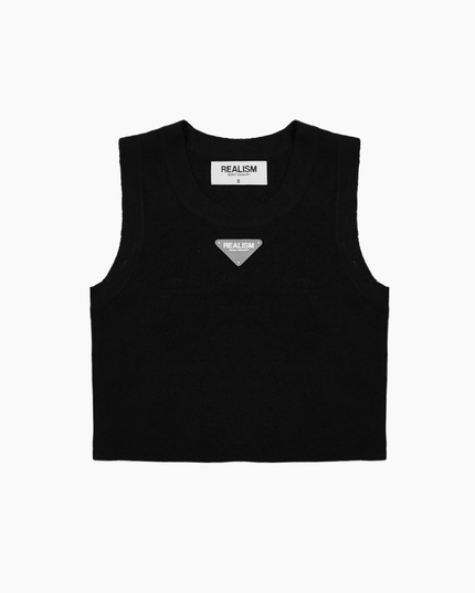 ARDOR KNIT CROP VEST BLACK
