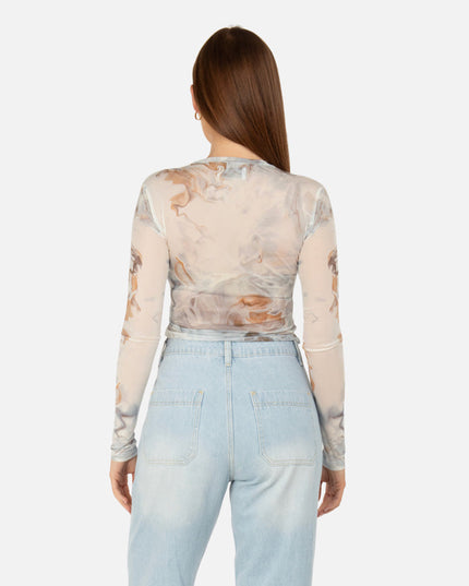 ALLURE MESH LONG SLEEVE TOP CALCATTA