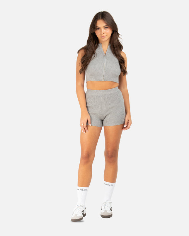 ACHELON KNIT ZIP VEST GREY