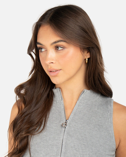 ACHELON KNIT ZIP VEST GREY