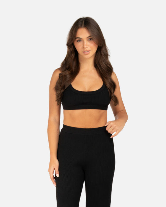 MAISON RIB TANK BLACK