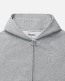 LEGACY ZIP HOODIE V2 GREY MARLE - front hood zip