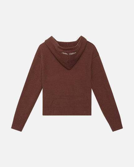 VIVANT KNIT ZIP HOODIE REDWOOD