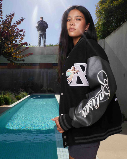 HOMECOMING VARSITY JACKET BLACK