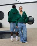 STUDIO ZIP HOODIE PINE GREEN