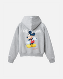 REALISM AND DISNEY MICKEY MOUSE ZIP HOODIE GREY MARLE