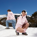 GLIMMER LOGO ZIP HOODIE POWDER PINK