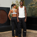 HEAVEN LOGO SWEATPANTS OPEN LEG BLACK