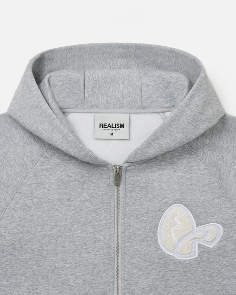 Bunny Zip Hoodie Grey Marle | Realism Zip Hoodie