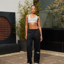 HEAVEN LOGO SWEATPANTS OPEN LEG BLACK