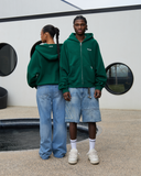 STUDIO ZIP HOODIE PINE GREEN