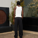 HEAVEN LOGO SWEATPANTS OPEN LEG BLACK