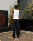 HEAVEN LOGO SWEATPANTS OPEN LEG BLACK