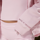 GLIMMER LOGO ZIP HOODIE POWDER PINK