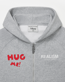 REALISM AND DISNEY HUG ME MICKEY ZIP HOODIE GREY MARLE