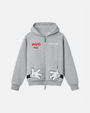 REALISM AND DISNEY HUG ME MICKEY ZIP HOODIE GREY MARLE