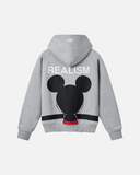 REALISM AND DISNEY HUG ME MICKEY ZIP HOODIE GREY MARLE