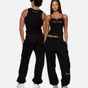 COURT BOXY SWEATPANTS MIDNIGHT PEACH