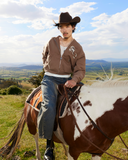 HORSE PATCH ZIP HOODIE EARTH