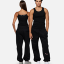 COURT BOXY SWEATPANTS MIDNIGHT PEACH