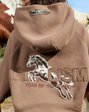 HORSE PATCH ZIP HOODIE EARTH