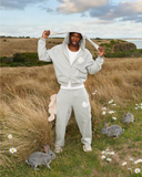 BUNNY SWEATPANTS OPEN LEG GREY MARLE