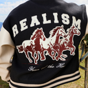 HORSE LETTERMAN JACKET BLACK