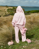 BUNNY SWEATPANTS OPEN LEG PASTEL PINK