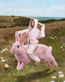 BUNNY SWEATPANTS OPEN LEG PASTEL PINK