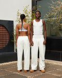 HEAVEN LOGO SWEATPANTS OPEN LEG OATMEAL