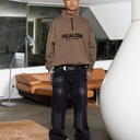 ELITE HALF ZIP SWEATER TAUPE