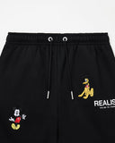 REALISM AND DISNEY BACK TO FRONT SWEATPANTS OPEN LEG BLACK