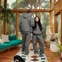 CORE BASICS ZIP HOODIE COOL GREY