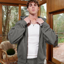 CORE BASICS ZIP HOODIE COOL GREY