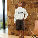 ELITE HALF ZIP SWEATER OATMEAL