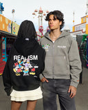 REALISM AND DISNEY OI OI ZIP HOODIE COOL GREY