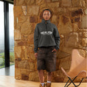 ELITE HALF ZIP SWEATER ASPHALT