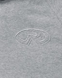 LEGACY HOODIE V2 GREY MARLE - emblem embossed