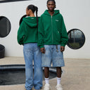 STUDIO ZIP HOODIE PINE GREEN