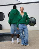 STUDIO ZIP HOODIE PINE GREEN