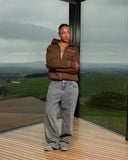 HEAVEN LOGO ZIP HOODIE MOCHA